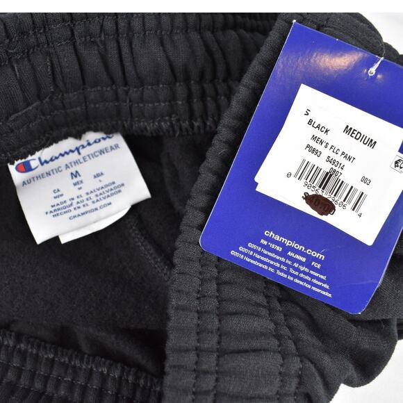 Champion Men’s Fleece Jogger Sweatpants – Black (Medium) - Picture 3 of 3
